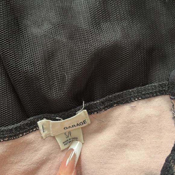 Garage Black Lace Bodice Tulle Mini Dress –Size Small | Y2K Party Fit | - Picture 4 of 5